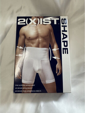 2(X)IST Form Shape Slimming Boxer Brief in White, Size Medium